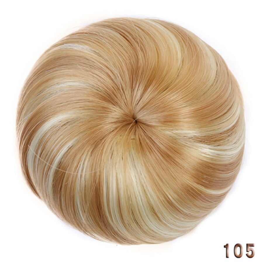 Weilai tytöt ruskea blondi pulla synteettinen chignon hiuslisäkkeisiin roller donitsi korkean lämpötilan kuitu naisille: 588-105