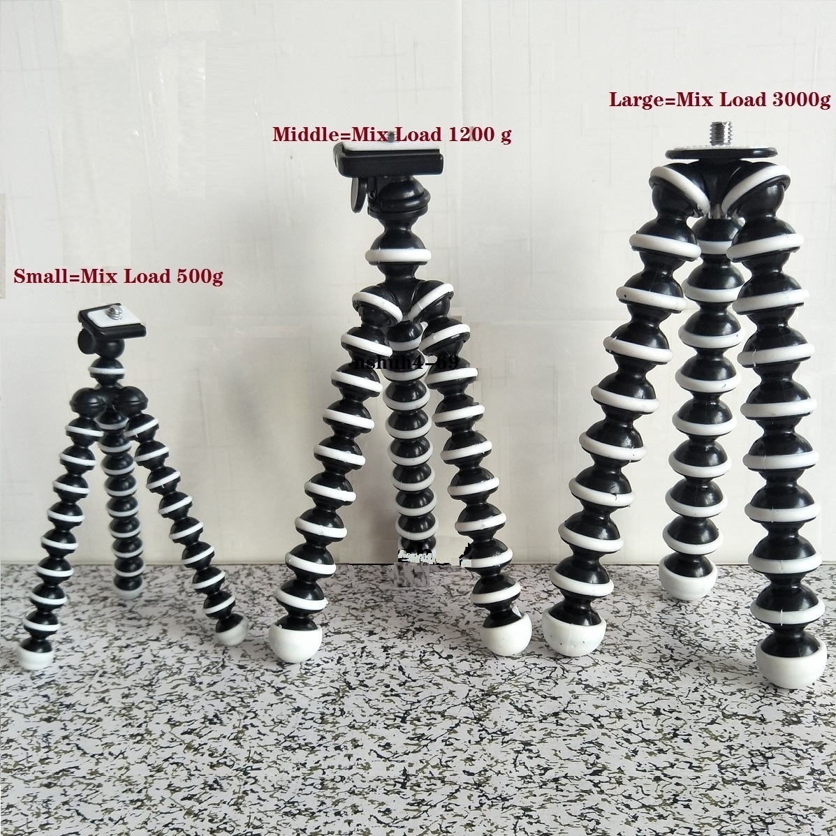 Pieuvre Flexible trépied support Table bureau Mini trépied avec pince Gorillapod pour téléphone téléphone portable téléphone Smartphone Dslr appareil photo: Large.Mix Load 3000g