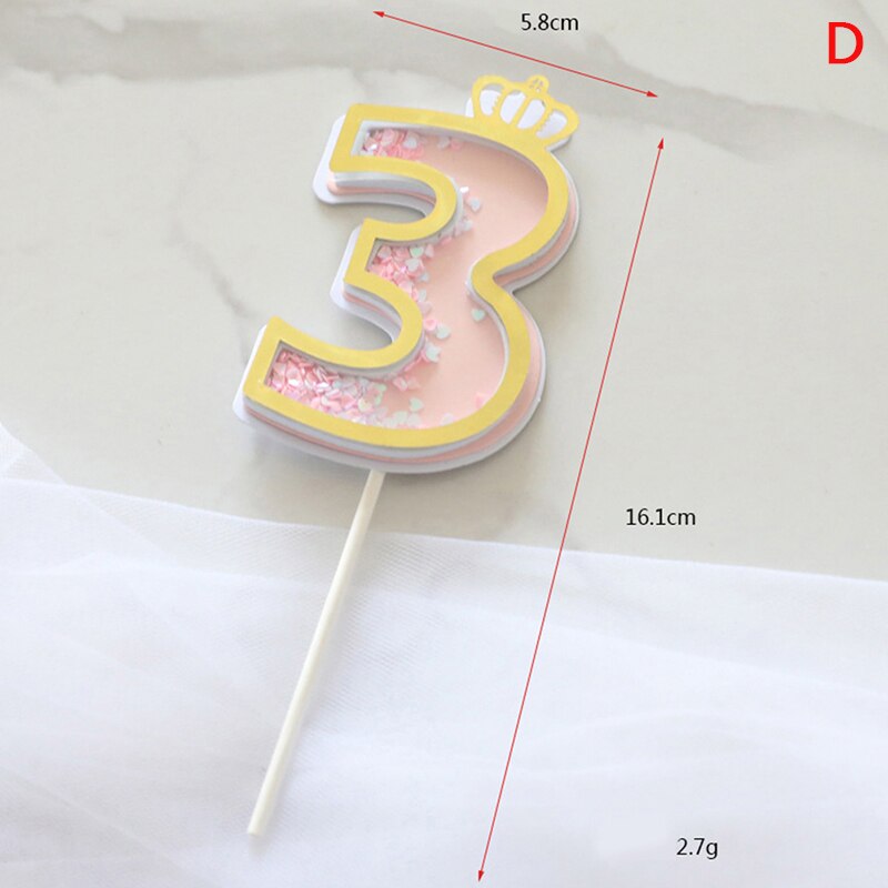 1pcs Number Cake Toppers Baby Shower Birthday Decoration Birthday Party Cake Insert Cake Decoration Wedding Cakes Dessert Decor: 3