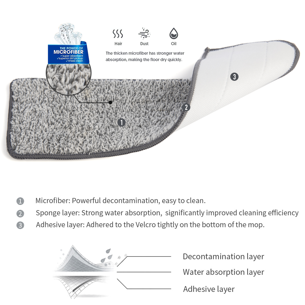 Microfiber Mop Floor Cleaning Hardwood Hand Free Washing Mop Laminate Tile and Wood Floor Cleaner Mop Dry Wet Mop Cleaning Tools