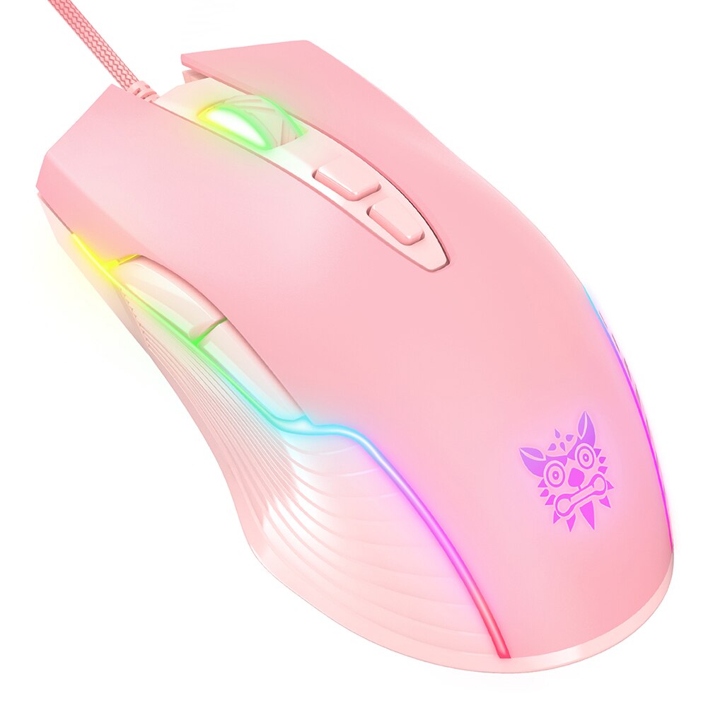 Wired USB Gaming Mouse Pink Mute RGB Gamer 6 Buttons Mice Optical Office Computer Mouse For Desktop Laptop Ergonomic Game Mouse: 02
