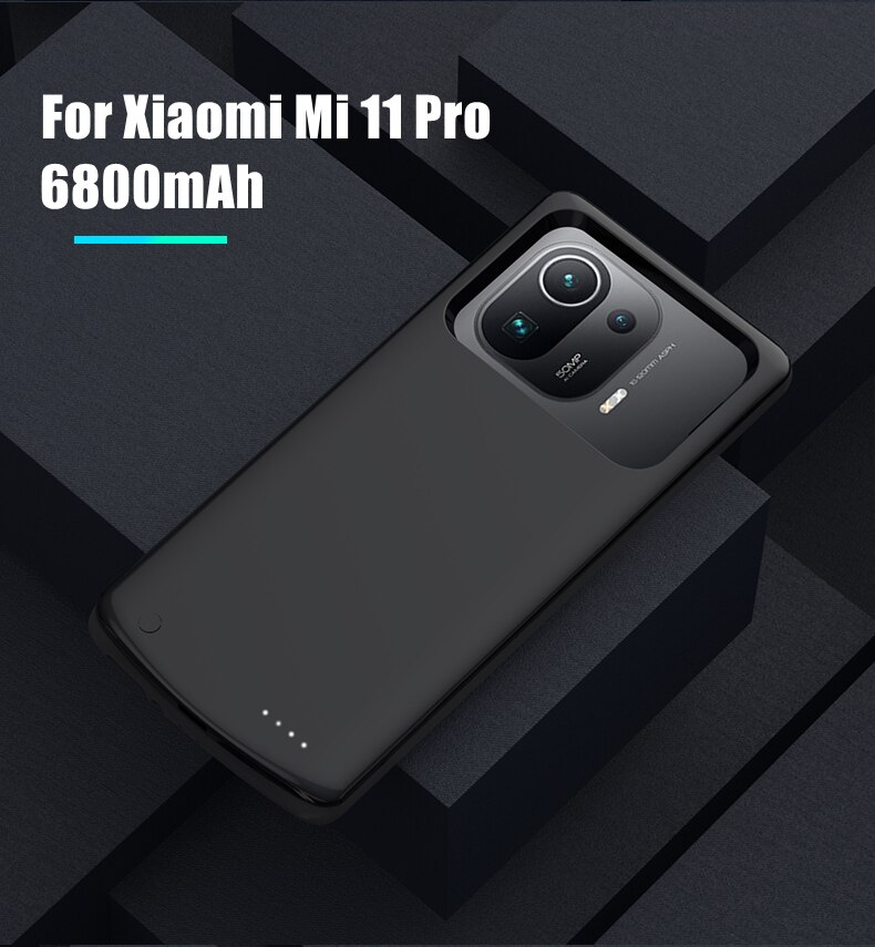 Fundas para cargador de batería para Xiaomi Mi 11 Ultra, funda para cargador de batería de 6800mAh, funda para Xiaomi 11 Lite 11 Pro: Mi 11 Pro Black