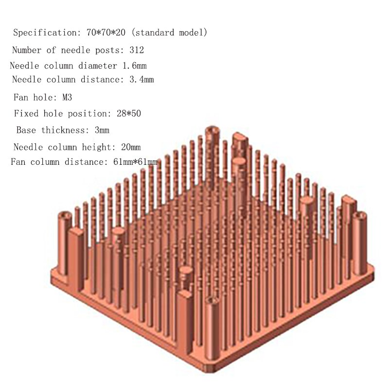 cpu radiator for computercpu radiator intake or exhaust pure copper: 70-70-20
