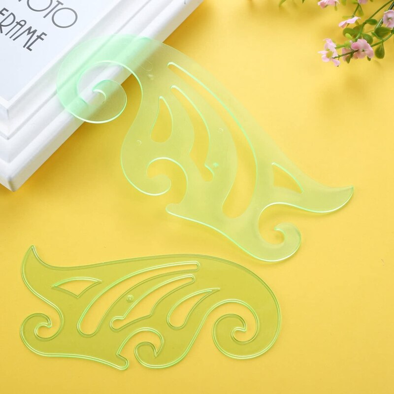 6 cs plastic franse kromme liniaal multifunctionele strip sjabloon gereedschapsset voor het tekenen van tekensjablonen 6 verschillende maten