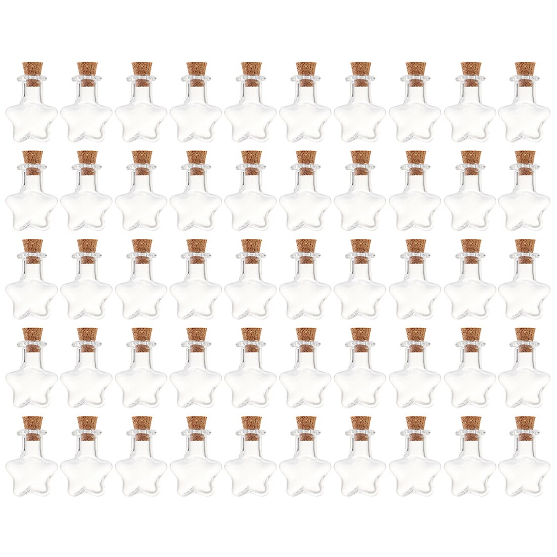 50pz 2.4X2 cm 5ml a Forma di Cuore mini Bottiglie di Vetro sughero Campione Vuoto Vasetti Che Desiderano bottiglia di vetro di Stoccaggio Regalo-Trasparente: 2