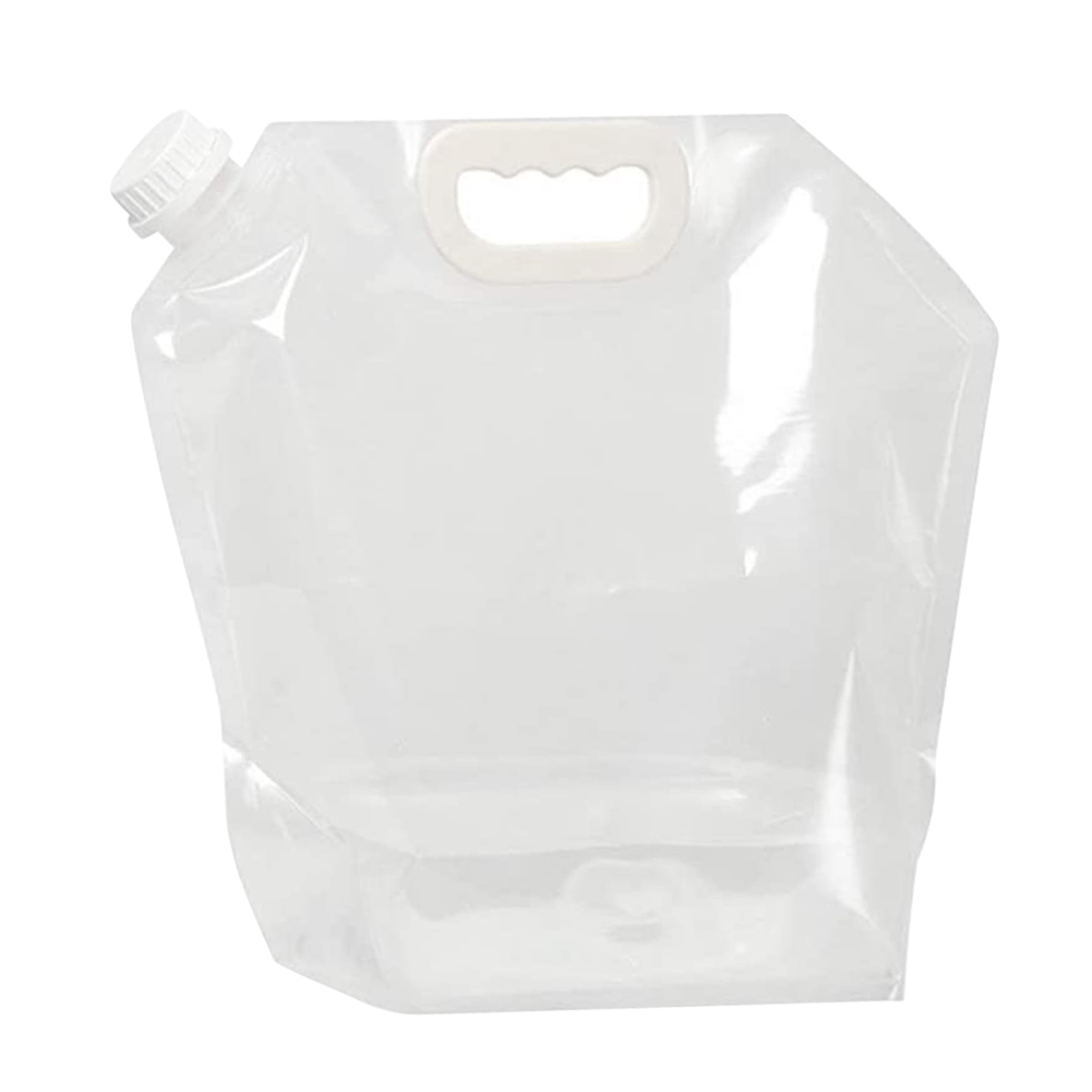 Water Bags With faucet Water Tank Foldable Portable Drinking Outdoor Camp Cooking Picnic BBQ Water Container Bag Carrier 5L/10L: White 5L no faucet