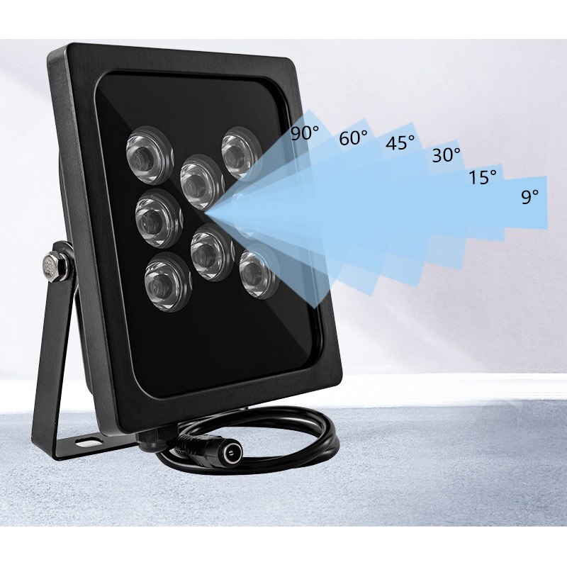 Iluminador Invisible de 940NM, 50M de distancia IR, 8 luces LED infrarrojas para cámara exterior, luz de relleno de visión nocturna para cámara CCTV