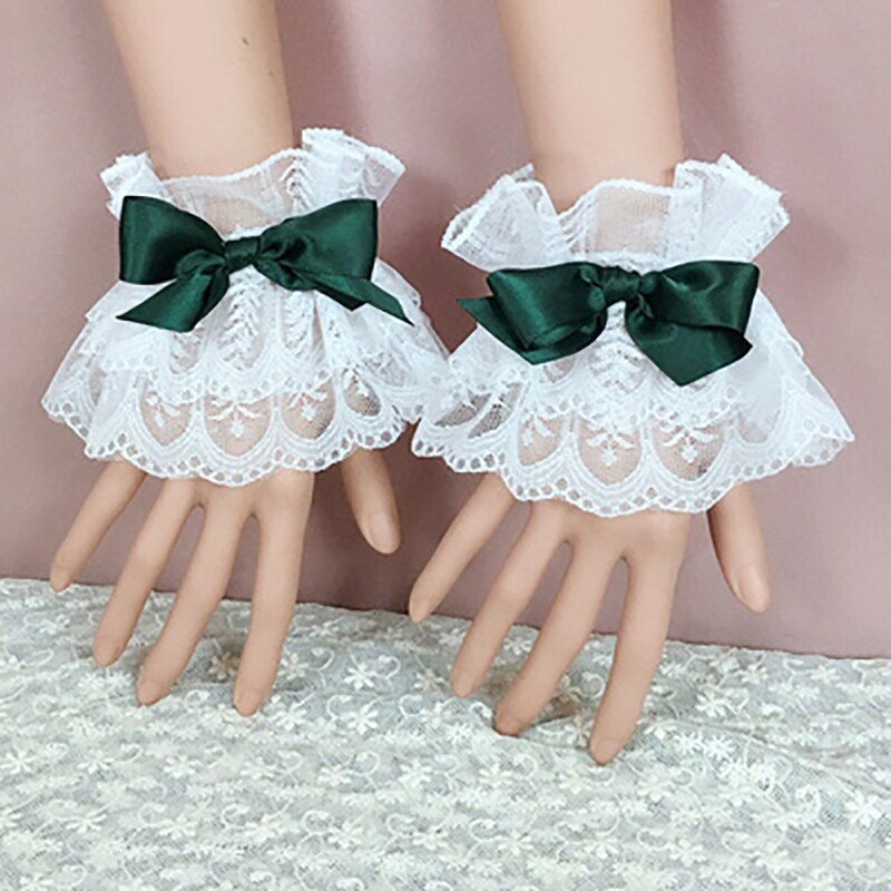 Japanse Lolita Hand Mouw Gothic Meisjes Strik Lace Hand Ring Kawaii Wit Anke Decoratie Meisjes Ruches Zachte Zus