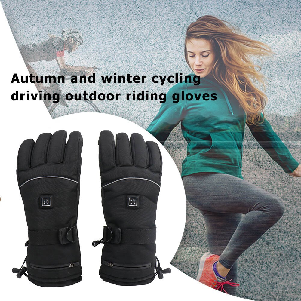 Waterproof Electric Heated Gloves Winter Thermal Gloves 4000mAh Battery Powered For Ski Climbing Heating Gloves Full Finger