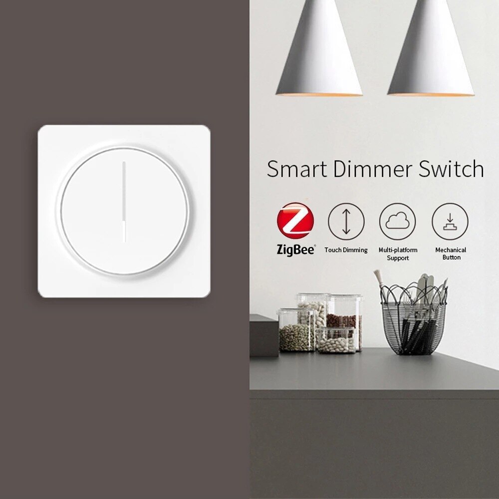 Lonsonho Zigbee Smart Dimmer Switch EU 220V Tuya Smart Life Compatible ZHA Zigbee2MQTT deCONZ Tasmota Alexa Google Home
