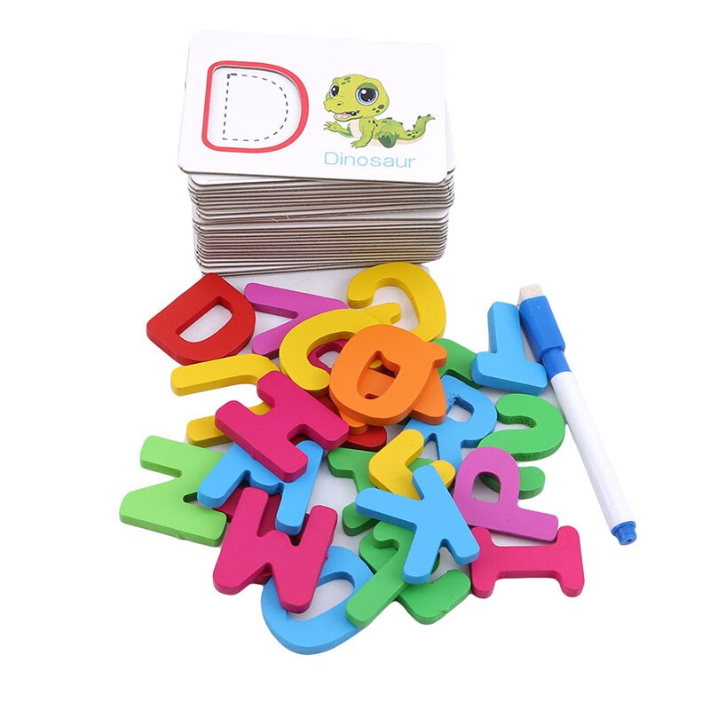 Children Alphabet Letters Figure Spelling Games Cards English Words Puzzle Matching Educational Literacy Fun Early Learning Toys