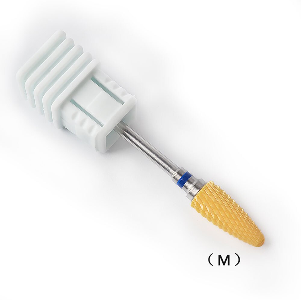 Keramische Nail Boor Accessoires Geel Keramiek Schuren Cap Voor Nails Art Brocas De Unha Manicure Manicure Gereedschap: gj0308-03