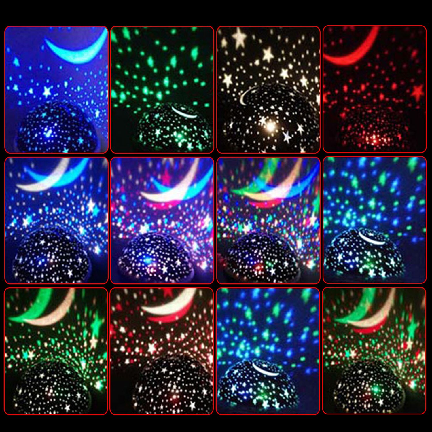 Gosear Romantische Roterende Projector Night Light Lamp met 8 Lichtstanden voor Home Decor Verjaardag Kerst Valentijnsdag