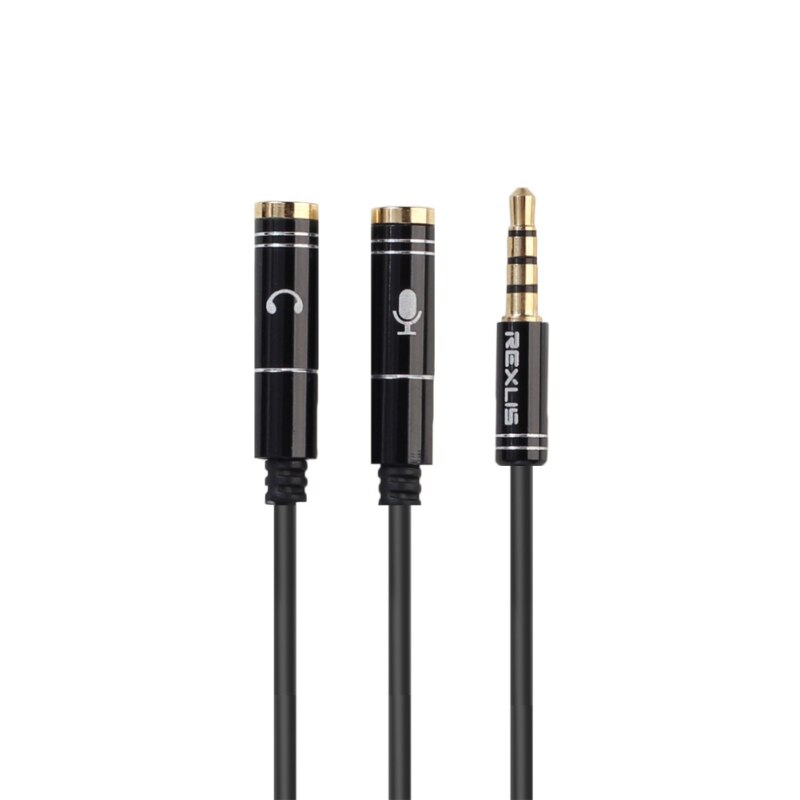 3.5mm Headset Adapter Y Splitter Jack Cable with Separate Microphone and Audio Headphone Fast