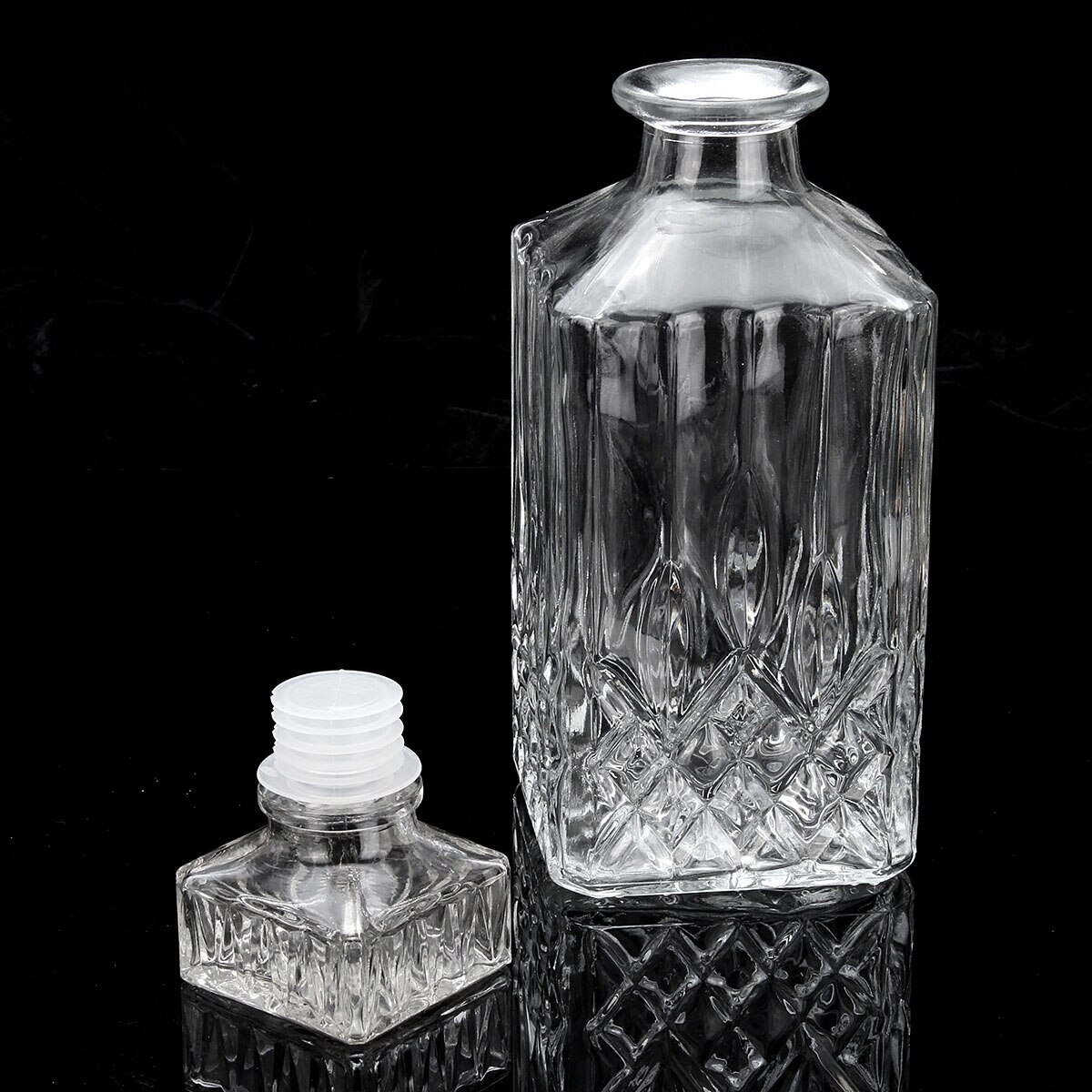 1 st 800ml diamant glasflaska hällare vintage glas sprit whisky kristall flaska dryck karaff karaff bar