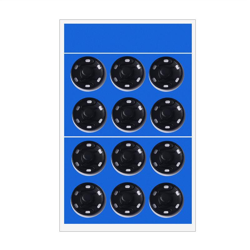 Snap Buttons Black Silver Metal Fasteners Press Button 8/12/16/18/20mm Iron Stud Plating Round Button Garment Sewing Accessories: black 19mm 12pcs