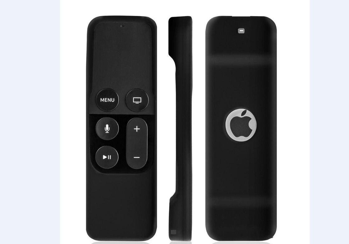 Remote Slicone Cover case For Apple TV 4K 4th Gen Remote Control Covers 4Gen Remote case Silicone Soft Protective Skin Case: Black