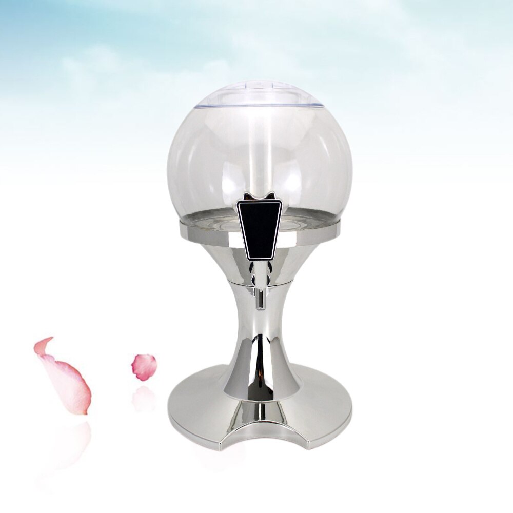 1 Pc 3.5L Spherical Beer Beverage Dispenser with Built-in Ice Container(Silver)