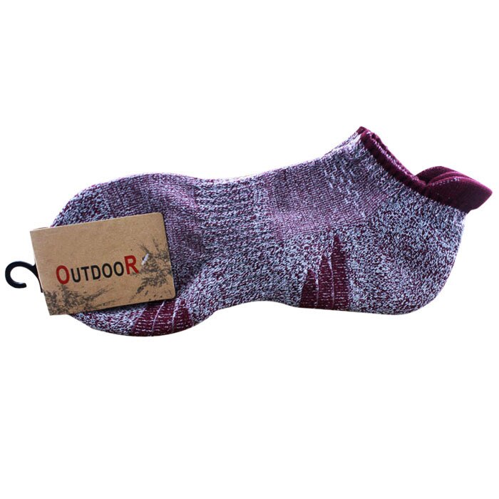 1 par deporte al aire libre medias cortas para hombre de algodón puro deslizamiento único escalada calcetines cortos de tobillo anti fricción transpirable Casual Hombre: Wine Red Socks