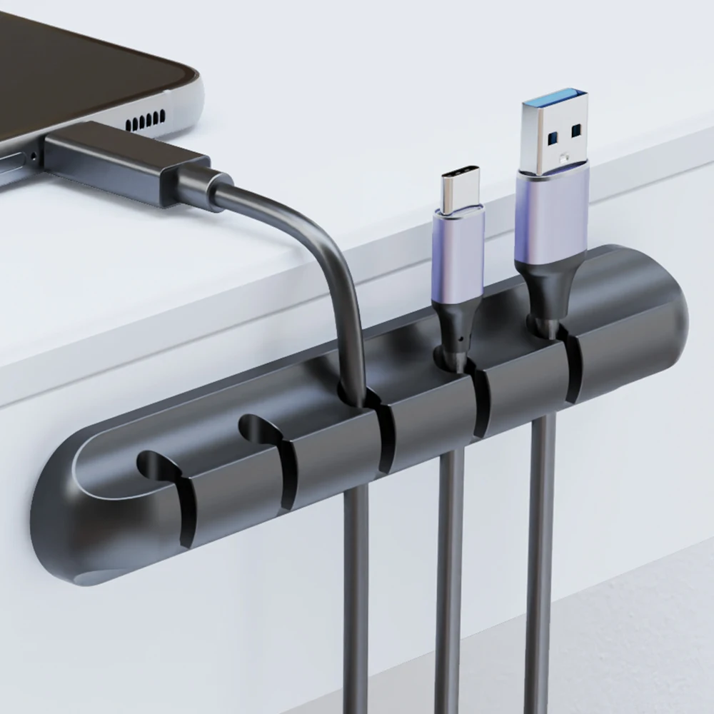 Clips de soporte de Cable adhesivo, organizador de cables de gestión de cables para escritorio, Cable de carga USB, mesita de noche, Cable de alimentación, Cable de ratón
