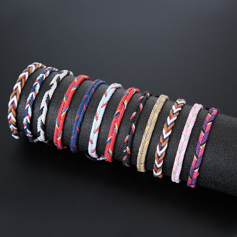 12 Stks/set Gemengde Kleur Kleurrijke Doek Handgemaakte Gevlochten Armbanden Voor Vrouwen Verstelbare Touw Armband Vriendschap Sieraden