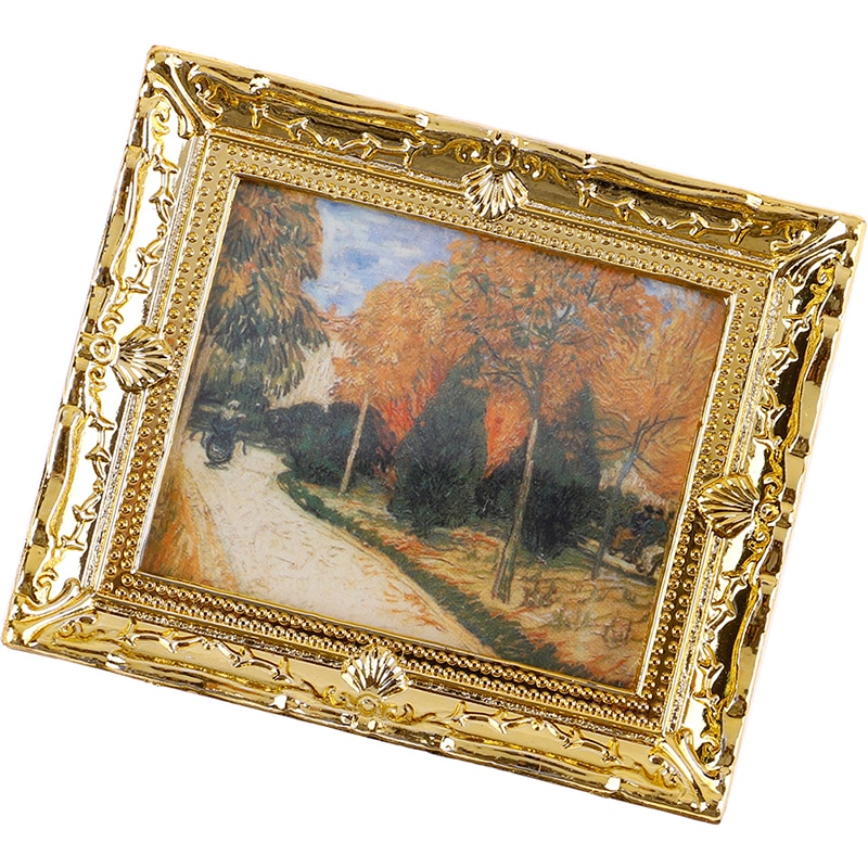 1 Pc Diy Dollhouse Mini Oil Painting Dollshouse Miniature 1:12 Miniature Furniture Doll House Resin Picture Frame