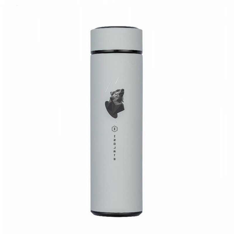 480Ml Geïsoleerde Reismok Thermos Dubbelwandige Roestvrijstalen Thermosflessen Thermos Cup Koffie Thee Melk Water Fles ^ 1: animal grey