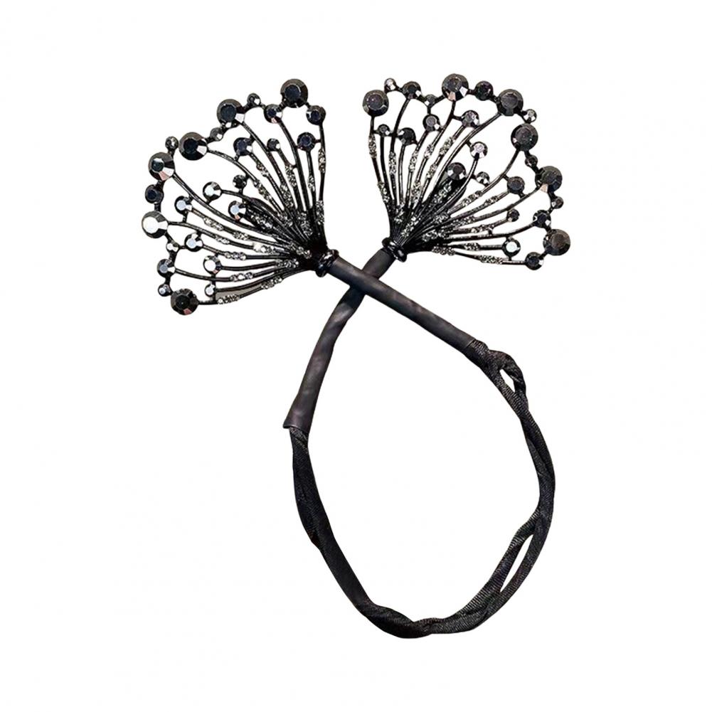 Bun Roller Women's Hair Styling Accessories Set with Flower Fishtail Bun Maker Rhinestone Feather Curler Fast for Long: green
