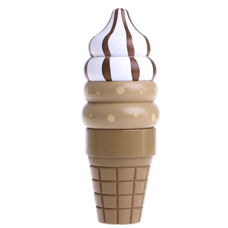 Holz Lebensmittel Magnetische vorgeben Spielen Verbunden Eis freundlicher Kind Geburtstag Spielzeug Spiel: 1