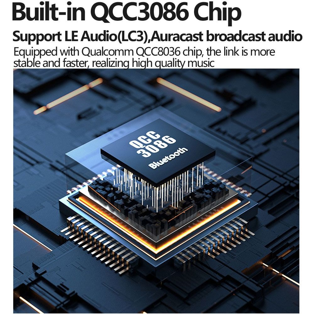 with Auracast Bluetooth 5.4 Audio Transmitter LC3 aptX-LL/HD Type-C Wireless Stereo Adapter Low Latency LE Audio Transmitter