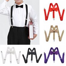 Adjustable boy and girl bow tie y-type strap clip strap easy to match with children's suit