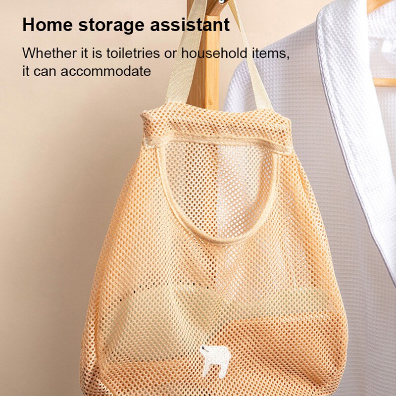 Multifunctional Mesh Vegetable Bags Produce Bag Reusable Mesh Vegetable Storage Hanging Bag Kitchen Sundries Storage Tools Acces