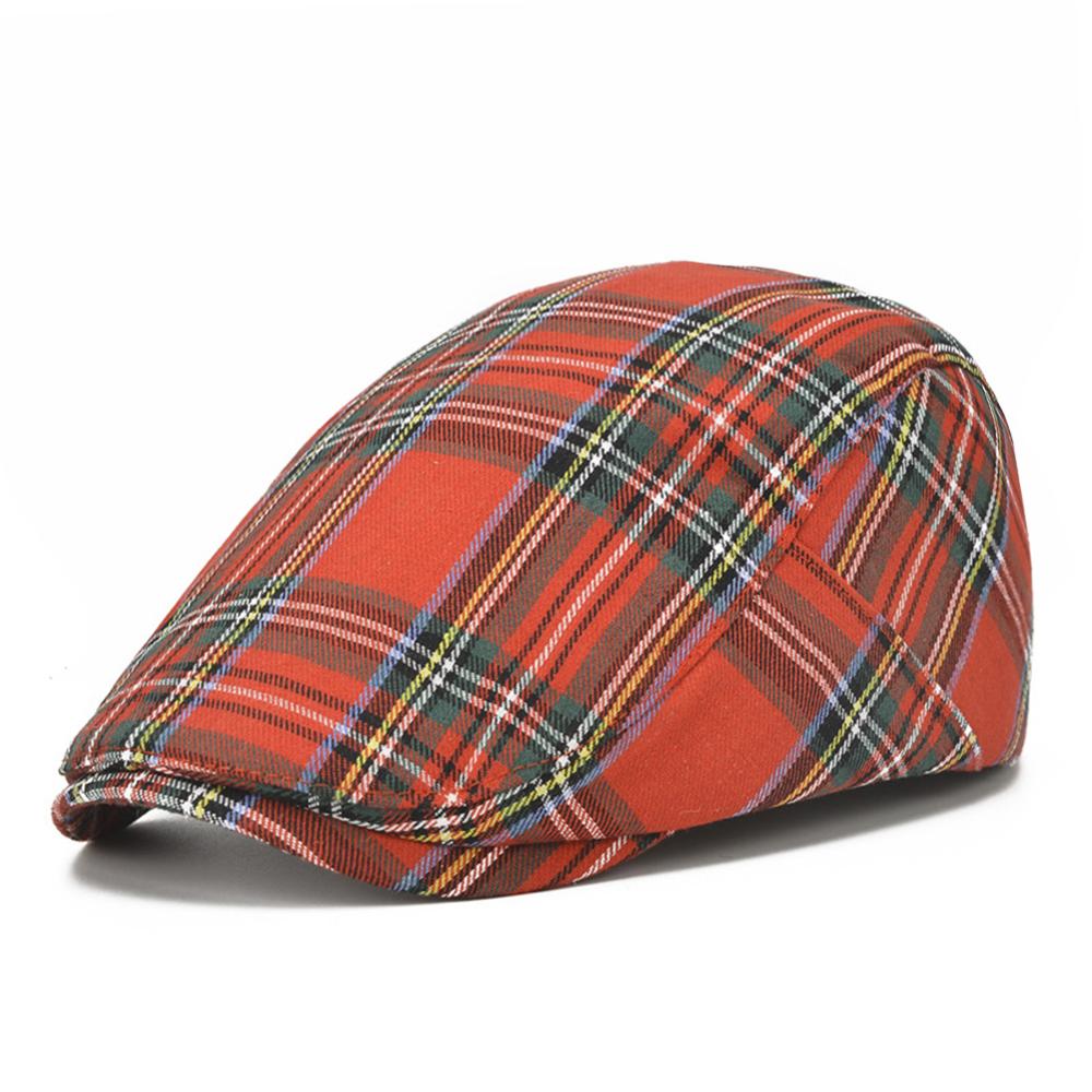 Unisex casual ternet hat baretter bomuldsblanding caps til forår sommer efterår: Rød