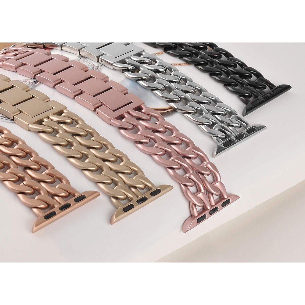 Rustfrit stål rem til apple watch 7 se 6 5 4 bånd 40mm 41 45 44mm bånd metal link armbånd rem til iwatch serie 3 38 42mm