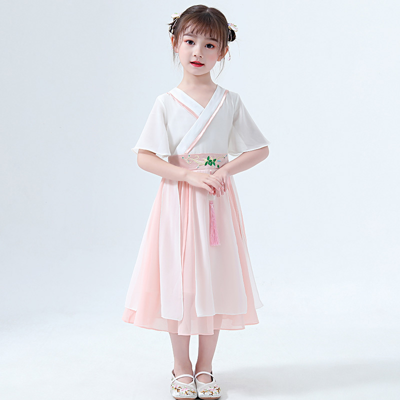 Kids Hanfu Costume - Chinese Folk Dance - Tang Suit - Spandex - Sizes 90-150cm: 100