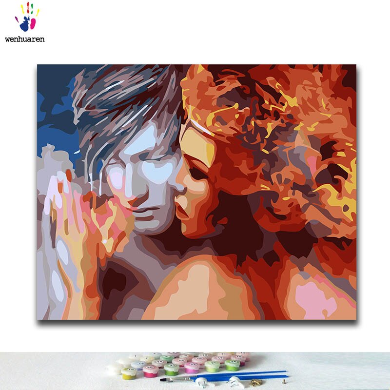 DIY Coloring paint by numbers Hugging man and woma... – Vicedeal
