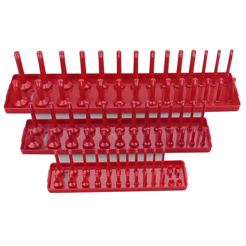 3-delige Dop Tray Organizer Set - 1/4'' 3/8'' 1/2'' Metrische Plankhouder Werkplaats