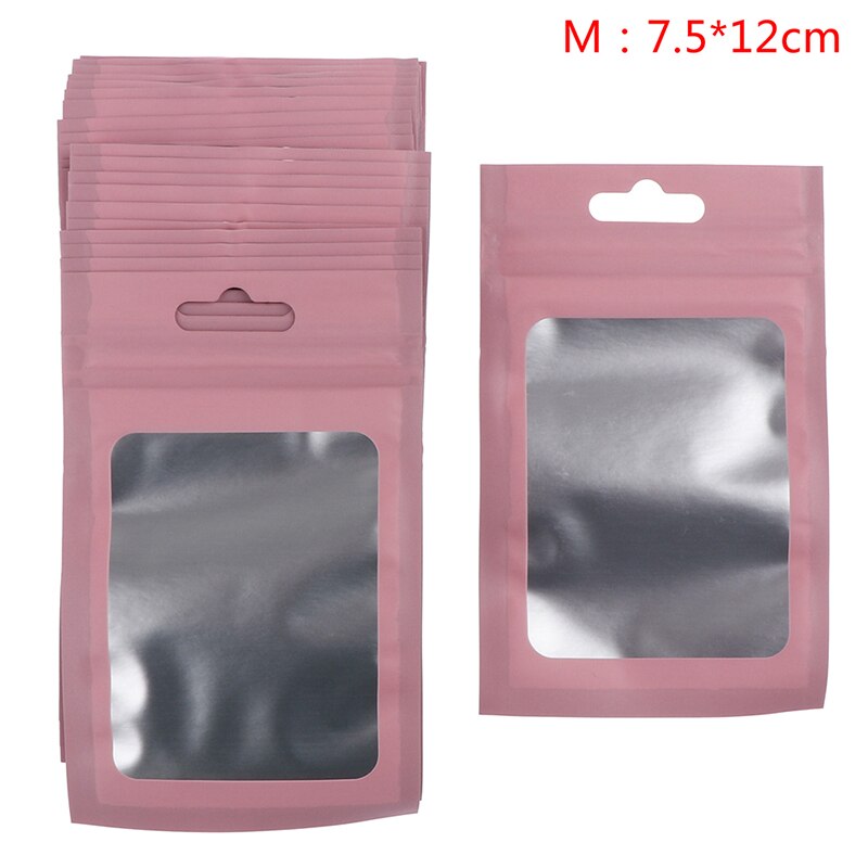 20Pcs/Pack Matte Zip lock Plastic Bag Aluminum Foil Hologram Food Pouch Small Water Proof Zipper Reclosable Pouches 3 Size: PKM