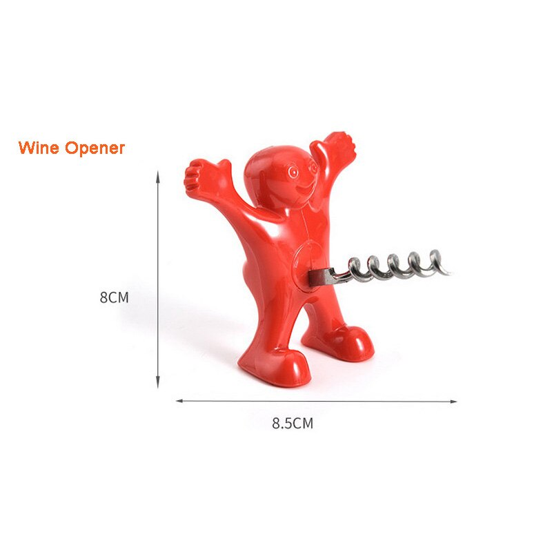 1Pcs Grappige Rode Schurk Rode Wijn Flesopener Wijn Stop Spoof Bar Tool Banana Man rode Wijn Opener: Wine Opener