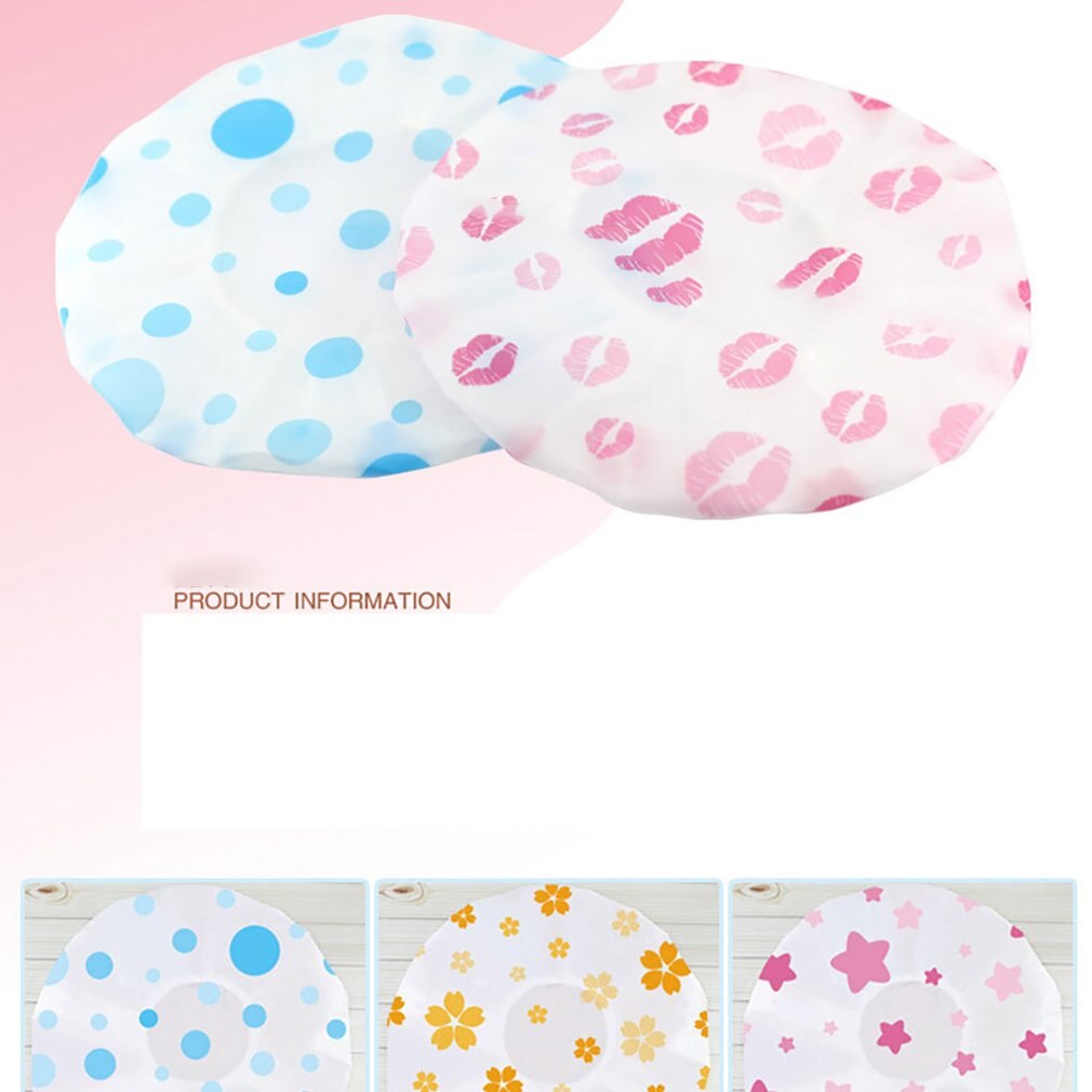 Mooie Waterdichte Douche Cap Thicken Bad Hoed Effen Kleur Een-Off Elastische Badmuts Badkamer Accessoires Voor Vrouwen