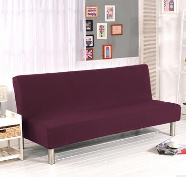 Solid Color Solid Sofa Cover Elastic fabric sofa cover Sofa Slipcover Candy Green All-inclusive Cover For Couch Without Armrest: deep red