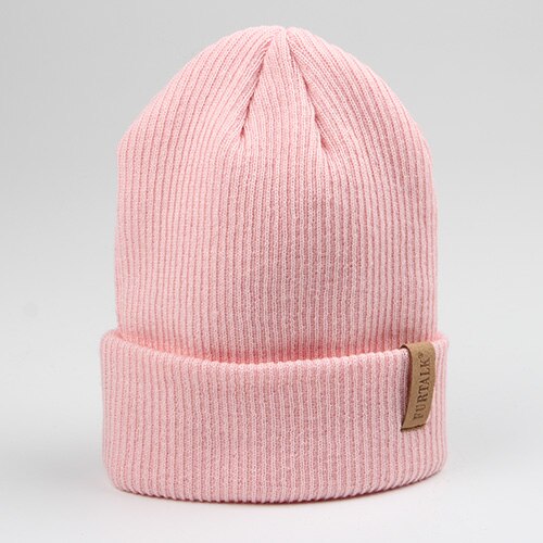Furtalk uld beanie hat til kvinder vinter forår strikket motorhjelm hatte til kvinder strømpe cap kvindelige piger skullies beanies: Lyserød