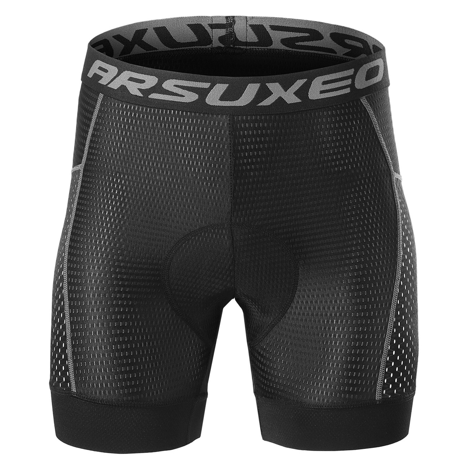 Arsuxeo Men&#39;s Shorts Cycling Underwear Shorts 5D Gel Padded Quick Dry Shockproof MTB Bike Bicycle Riding Shorts Ciclismo Ropa: Gray / L