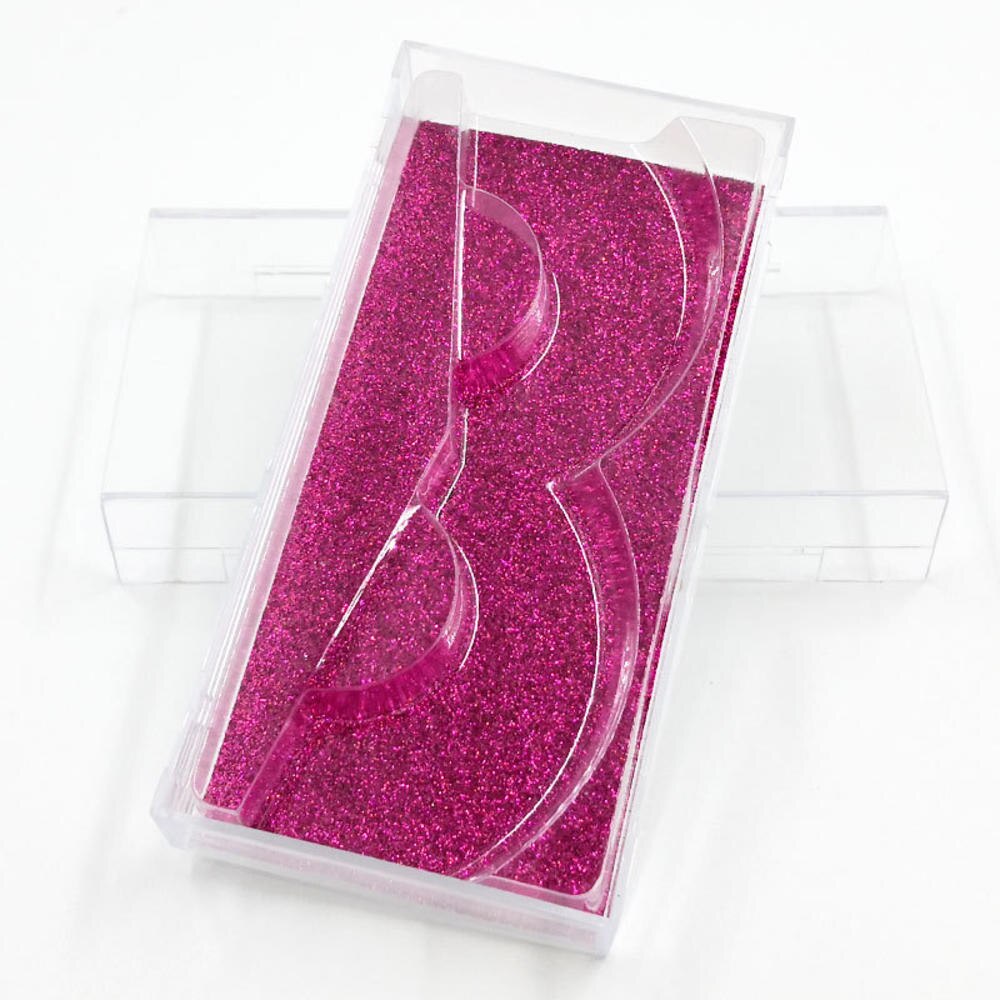 Portable vide étui à cils Transparent acrylique coque en diamant faux cils boîte de rangement en plastique boîte d'emballage de cils avec plateau: F