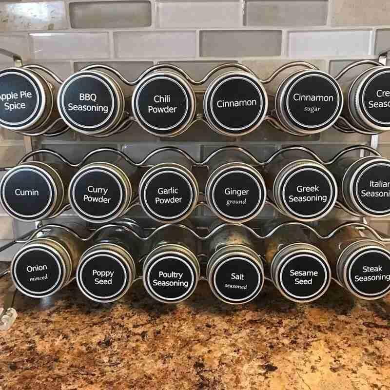 12 Round Shape Label Stickers Mark Spice Jar Stickers for Crafters Home Cooks Spice Bottles Labels
