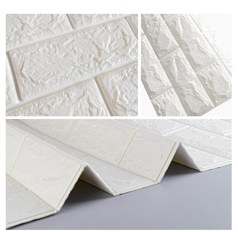 3d solid wall stickers living room wall soft bag wallpaper self-adhesive decorative wallpaper waterproof foam tile stickers