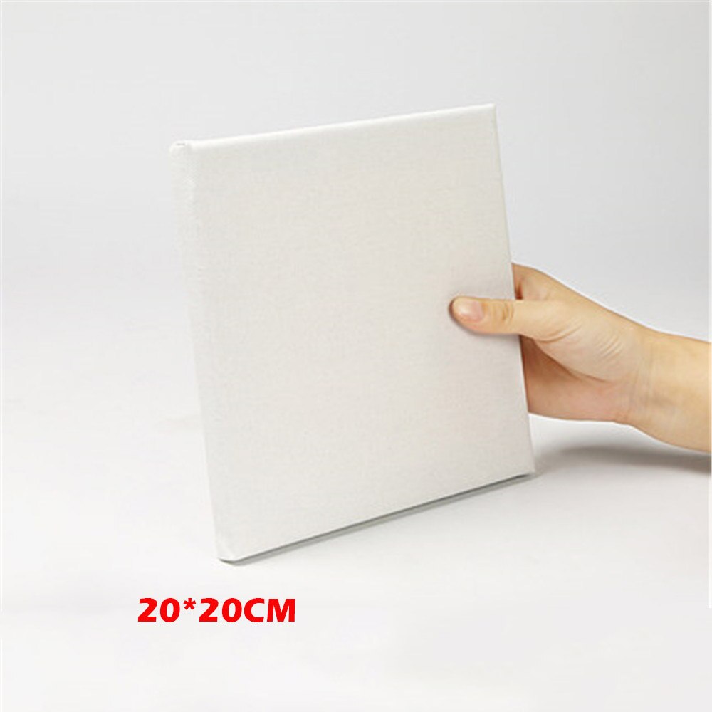 1 ud. Marco de madera de algodón pintura al óleo lienzo blanco en blanco Placa de pintura cuadrada Marco de tablero de madera manualidades DIY suministros de arte Escolar: 20x20cm