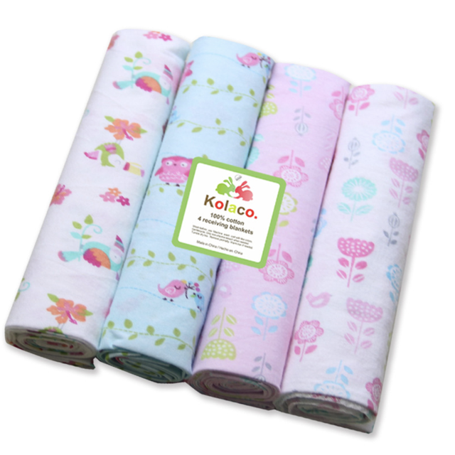 KidsTales couverture de Bébé, bébé recevant des couvertures langes pour bébé, draps en coton pour bébé 4 pièces/ensemble: 9