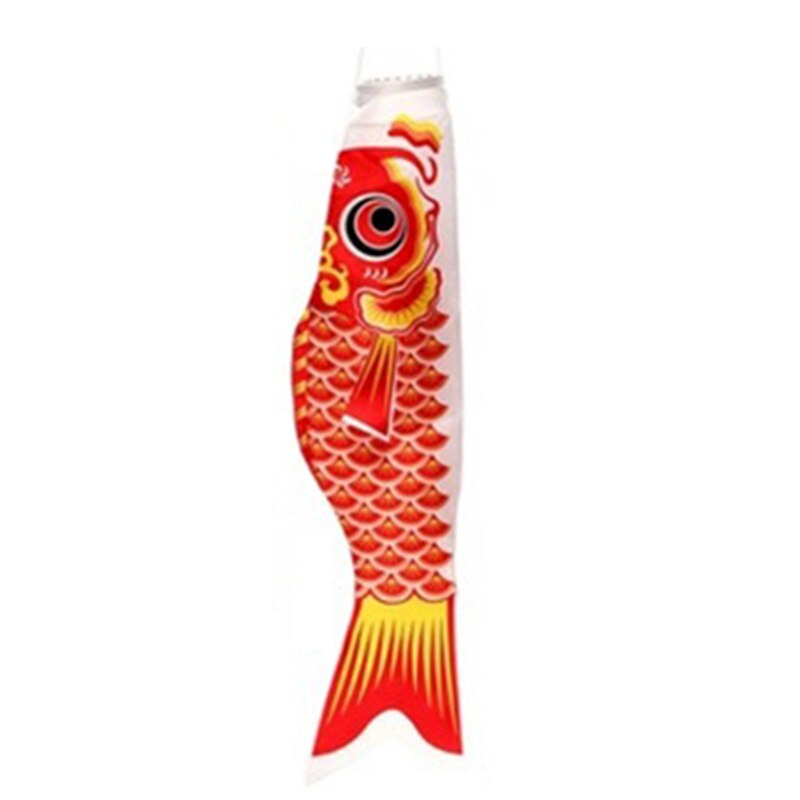 Japanse Karper Windzak Streamer Vis Vlag Kite Cartoon Vis Kleurrijke Windzak Karper Wind Sok Vlag Koinobori 55Cm: Red