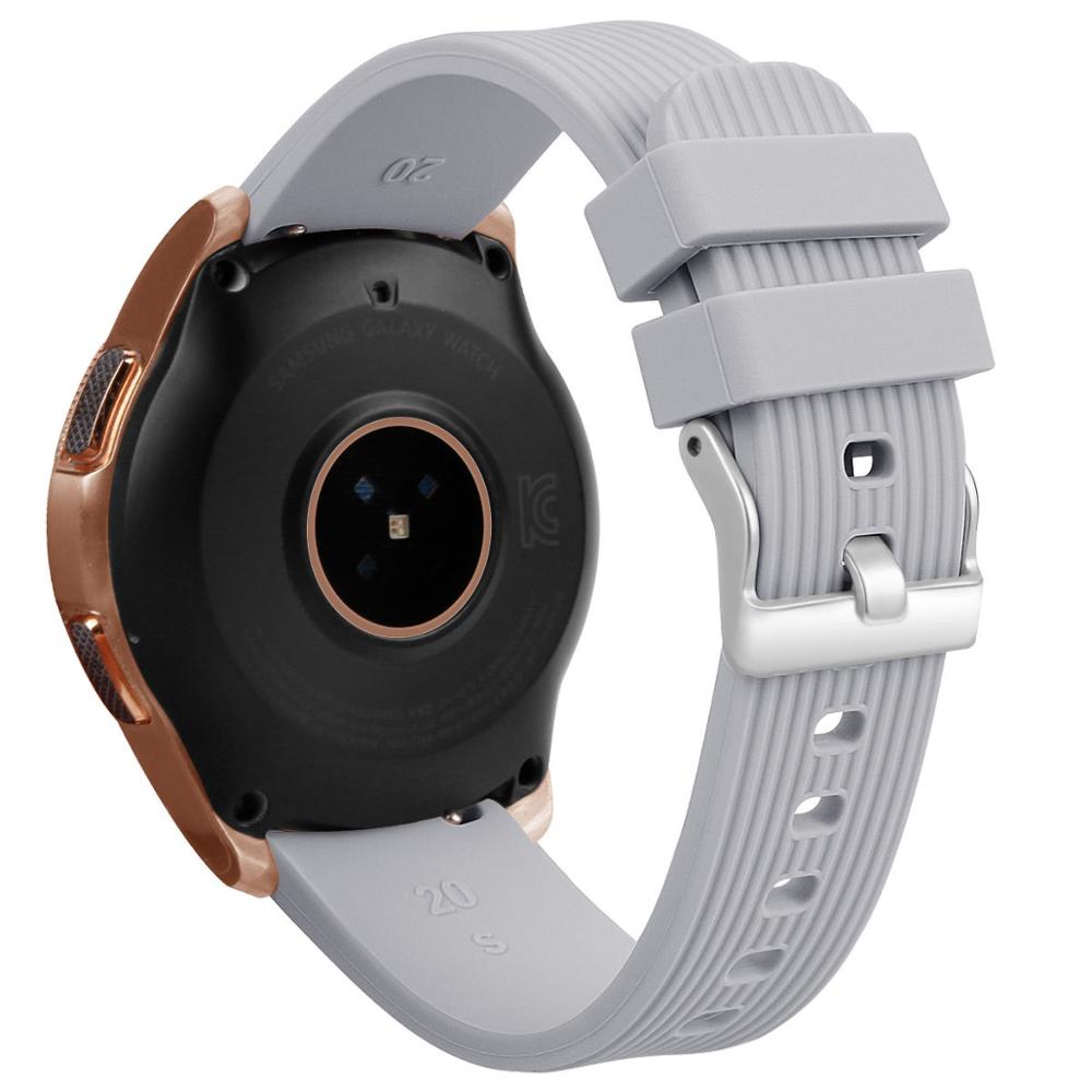 Siliconen band voor samsung galaxy watch 42mm, rubberen vervangende horlogeband voor samsung galaxy watch active 2: Grijs